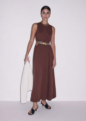 Cinnamon Brown Maxi Swing Dress