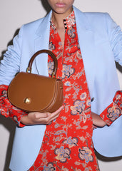 Orange Fit + Flare Ornate Paisley Print Maxi Dress