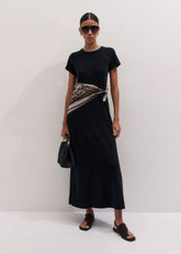 Black A-Line Maxi Tee Dress