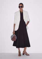 Brown Desk-To-Dinner Fit And Flare Maxi Dress