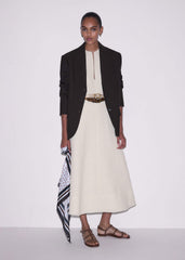 Cream Desk-To-Dinner Fit And Flare Maxi Dress