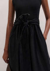 Black Fit + Flare Maxi Dress