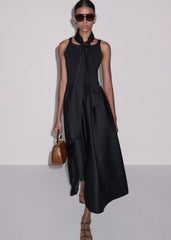 Black Fit + Flare Maxi Dress