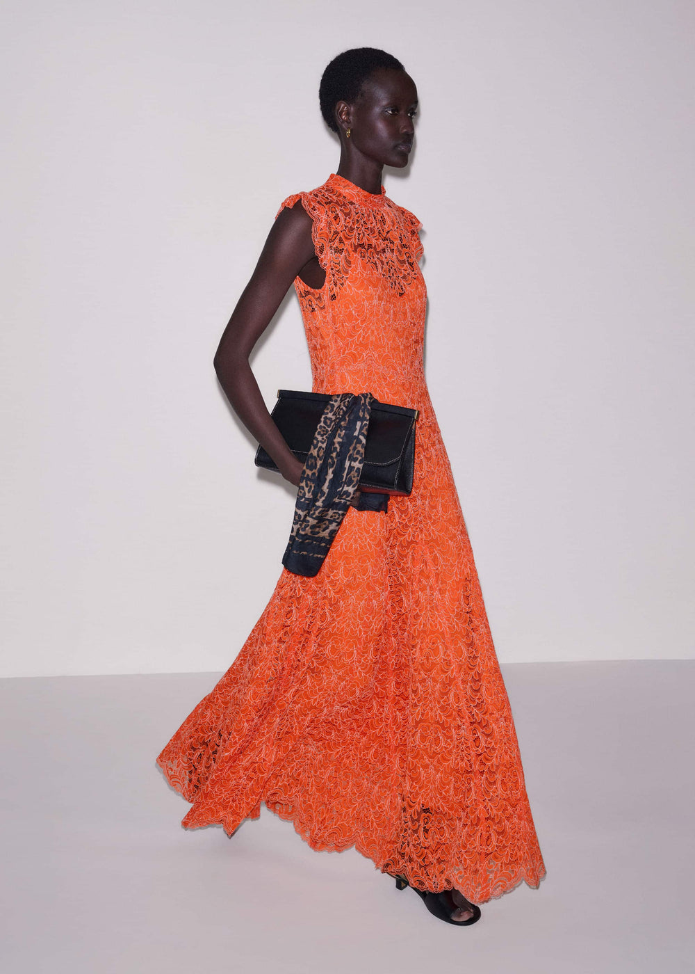 Orange Two Tone Full Length Dress