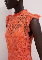 Orange Two Tone Full Length Dress