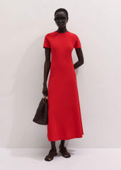 Red Raglan Sleeve Maxi Dress