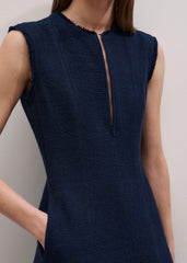Navy Desk-To-Dinner Fit + Flare Maxi Dress