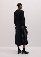 Black Fit + Flare Lace Detail Maxi Dress