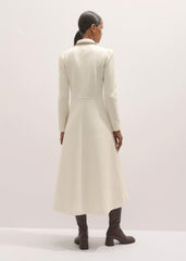 Cream Crochet Trim Fit and Flare Midi Dress