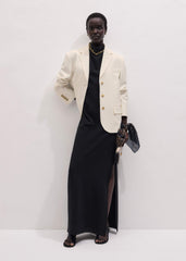 Black Draped Full Length Dress