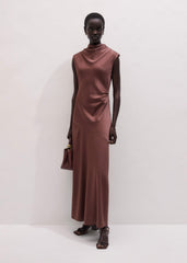 Cinnamon Bias Cut Full Length Dress