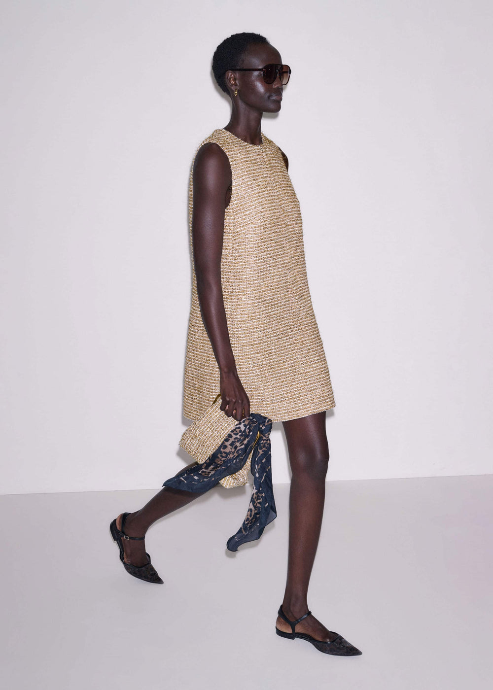 Gold Metallic Mini Dress