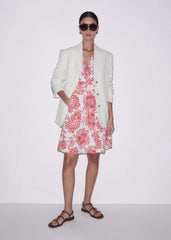 White Cheesecloth Fit + Flare Short Dress