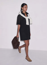 Black Broderie Anglaise Short Dress
