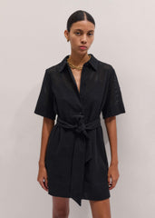 Black Broderie Anglaise Short Dress