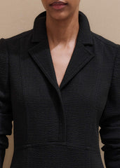 Black Day-To-Evening Textured Mini Dress