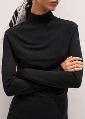Black High Neck Knit Maxi Dress + Layering Top