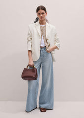 Blue Micro Stripe Ultimate Wide-Leg Jean