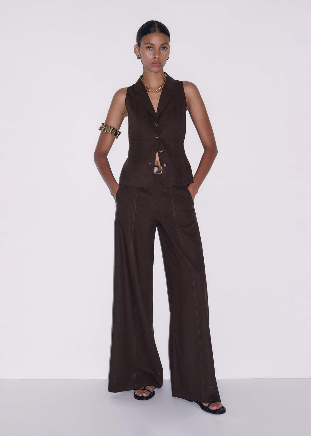 Brown Wide-Leg Pant