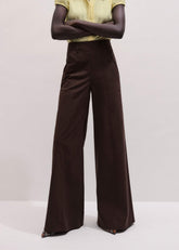 Brown High Waist Wide-Leg Pant