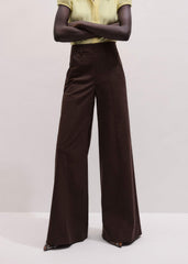 Brown High Waist Wide-Leg Pant
