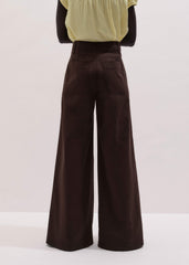Brown High Waist Wide-Leg Pant