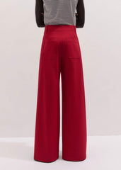 Red High Waist Wide-Leg Pant