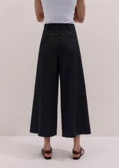 Black Crop Wide-Leg Pant