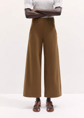 Brown Wide Crop Pant