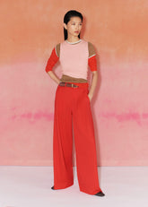 Red Perfect Wide Pleat Front Pant