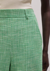 Green Textured Wide-Leg Pant