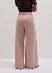 Pink Pleat Wide-Leg Pant