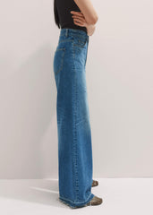 Blue Distressed Ultimate Wide-Leg Jean