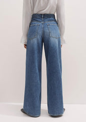 Blue Relaxed Baggy Wide-Leg Jean