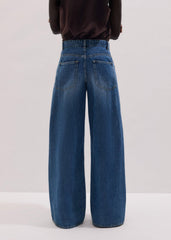 Blue Relaxed Baggy Wide-Leg Jean