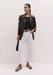 White Exaggerated Crop Jean