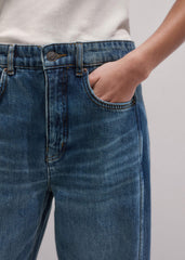 Mid Blue Exaggerated Tapered Jean