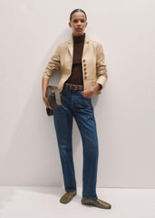 Blue Full-Length Straight Jean