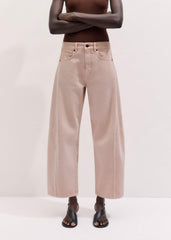 Pink Exaggerated Crop Jean