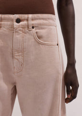 Pink Exaggerated Crop Jean