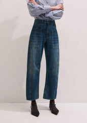 Blue Patch Pocket Engineered Jean