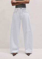 White Exaggerated Taper Jean