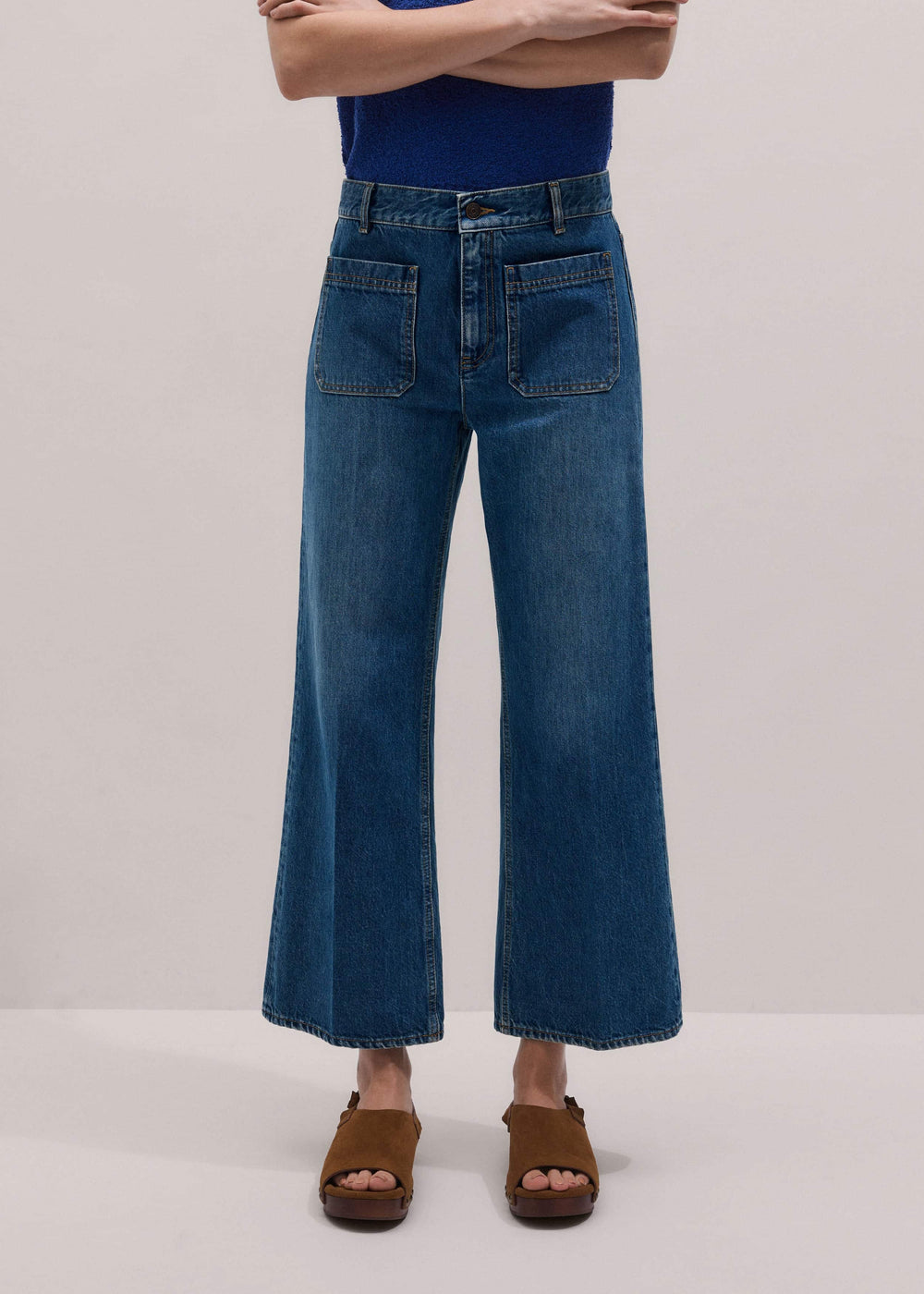 Blue Leg Elongator Crop Jean