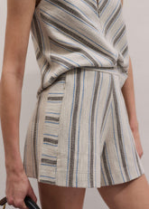 Cream Stripe Short