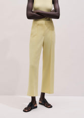 Yellow Tailored Straight Crop Pant