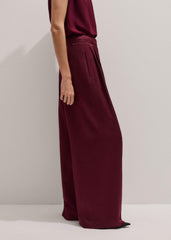 Red Wool Event Ready Pleat Straight-Leg Pant