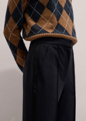 Black Slim Crop Tux Pant | Pants
