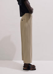 Sand Tailored Straight Crop Pant