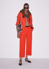 Orange Straight Crop Tailored Pant