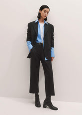 Black Straight Crop Pant